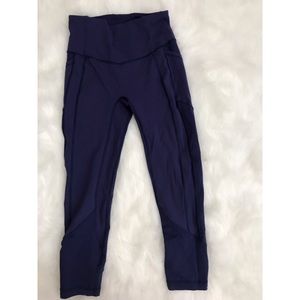 navy lululemon 3/4 leggings